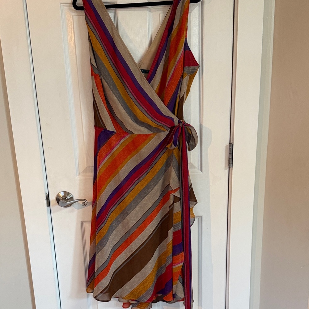 Ralph Lauren Colorful Striped wrap Dress size 20 Plus Size